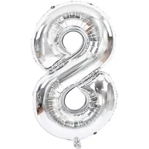 Atomia Folienballon Geburtstag Nummer 8, Silber 46 cm