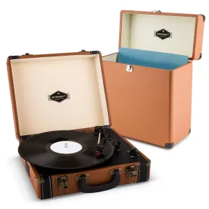 Auna Jerry Lee Record Collector Set brown Retro Plattenspieler Plattenkoffer