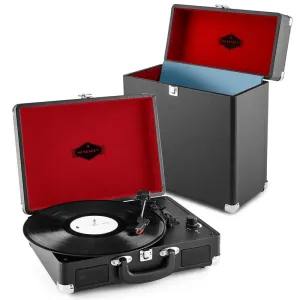 Auna Peggy Sue Record Collector Set black Retro Plattenspieler Plattenkoffer