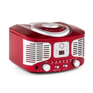 Auna RCD320 Retro-CD-Player UKW AUX rot