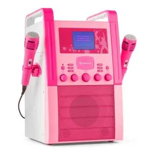 Auna KA8P-V2 PK Karaokeanlage CD-Player AUX 2 x Mikrofon pink