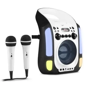 Auna Kara Illumina Karaokeanlage CD USB MP3 LED-Lichtshow 2xMikro mobil