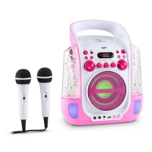 Auna Kara Liquida Karaokeanlage CD USB MP3 Wasserstrahl LED 2x Mikrofon mobil