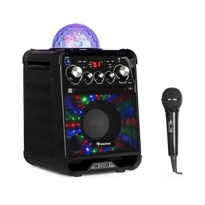 Auna Rockstar LED Karaokeanlage CD-Player Bluetooth AUX 2 x 6,3mm schwarz