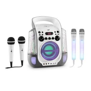 Auna Kara Liquida grau + Dazzl Mic Set Karaokeanlage Mikrofon LED-Beleuchtung