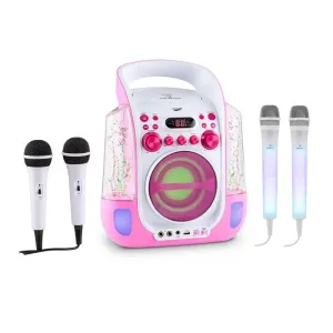 Auna Kara Liquida pink + Dazzl Mic Set Karaokeanlage Mikrofon LED-Beleuchtung
