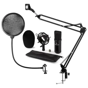Auna CM001B Mikrofon-Set V4 Kondensatormikrofon Mikrofonarm POP-Schutz schwarz