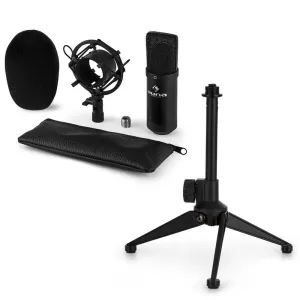 Auna CM00B Mikrofon-Set V1 - schwarzes Studio-Mikrofon Spinne Tischstativ