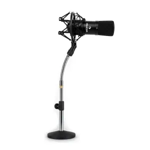 Auna Studio Mikrofon-Set mit CM001B XLR Kondensator Mikrofon schwarz & Mikrofontischstativ