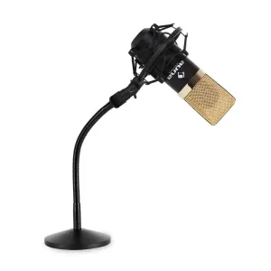 Auna Studio Mikrofon-Set mit MIC-900BG USB Mikrofon in gold/schwarz & Mikrofontischstativ