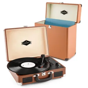 Auna Peggy Sue Record Collector Set brown | Retro Plattenspieler | Plattenkoffer