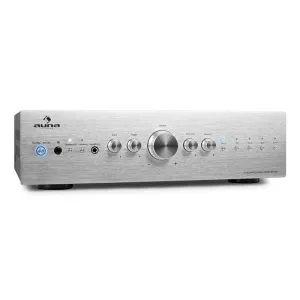 Auna CD708 Stereo-Verstärker AUX Phono Silber 600W