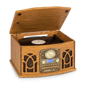 Auna NR-620 DAB Stereoanlage Holz Plattenspieler DAB+ CD-Player braun