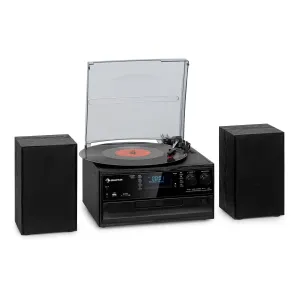Auna Oakland DAB Plus Retro-Stereoanlage DAB+/FM BT-Funktion Vinyl CD Kassette inkl. Lautsprechern #273373