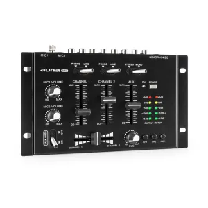 Auna Pro TMX-2211 MKII DJ-Mixer 3/2-Kanal Crossfader Talkover Cue Rack-Einbau