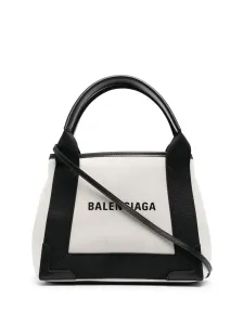 BALENCIAGA - Navy Cabas Xs Organic Cotton Tote Bag
