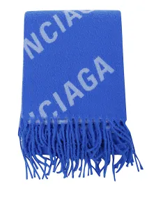 BALENCIAGA - Allover Logo Wool Scarf #223899