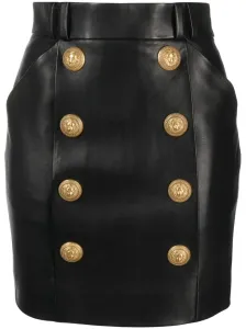 BALMAIN - High Waist Leather Mini Skirt #1325435