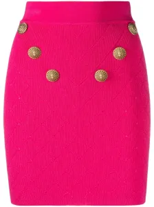 BALMAIN - Buttoned Knitted Mini Skirt