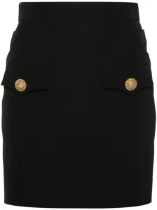 BALMAIN - Buttoned Wool Mini Skirt