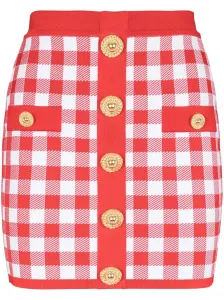 BALMAIN - Vichy Buttoned Mini Skirt #1508852