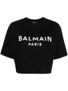 BALMAIN - Logo Organic Cotton Cropped T-shirt