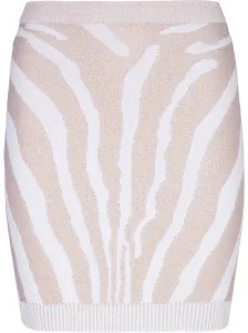 BALMAIN - High Waist Zebra Print Knit Short Skirt