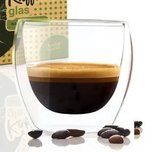 Bambuswald Kaffeeglas 100 ml Thermoglas handgemacht Borosilikatglas