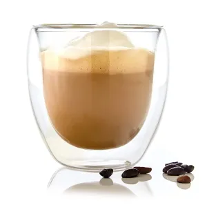 Bambuswald Kaffeeglas 240 ml Thermoglas handgemacht Borosilikatglas