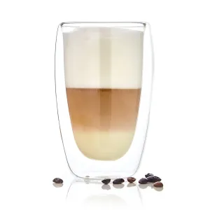 Bambuswald Kaffeeglas 400 ml Thermoglas handgemacht Borosilikatglas