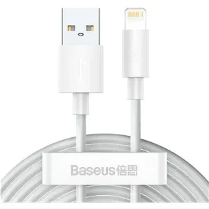 Baseus Simple Wisdom Lightning Data Cable 1.5m White (2 Stk.)