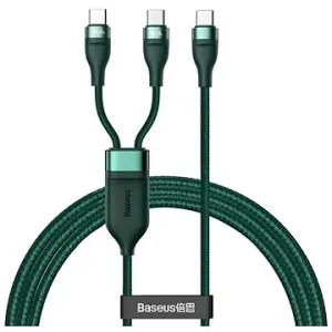 Baseus Schnellladedatenkabel Flash-Series Typ C zu Dual USB-C 100W 1,5 m grün
