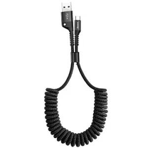 Baseus Fish Eye USB zu USB-C Lade-/Datenkabel mit Federung 2 A 1 m - schwarz