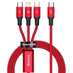 Baseus Rapid Series 3in1 USB-C (USB-C + Lightning + USB-C) PD Lade-/Datenkabel  20 Watt 1,5 m - schwarz #17877