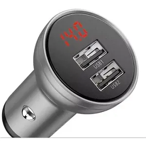 Baseus Digital Dual USB Display 4.8A Car Charger 24W Silver