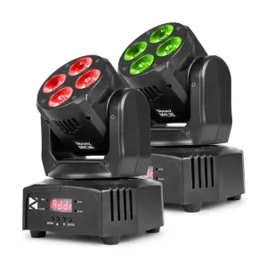 Beamz MHL36 Moving Head Set 2 LED-Strahler 4x9W 4in1 LEDs RGBW 4 Shows
