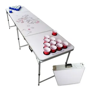 BeerCup Backspin Beer Pong Tisch Set White DIY Tragegriffe Ballhalter 6 Bälle #273843