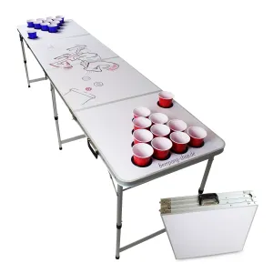 BeerCup Backspin Beer Pong Tisch Set White DIY Tragegriffe Ballhalter 6 Bälle #1039629