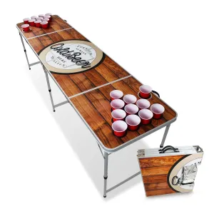 BeerCup Backspin Beer Pong Tisch Set Wood Eisfach 6 Bälle 50 Cups