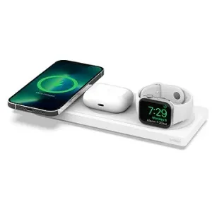 Belkin BOOST CHARGE PRO MagSafe 3in1 Drahtlos-Ladepad für iPhone/Apple Watch/AirPods, Weiß