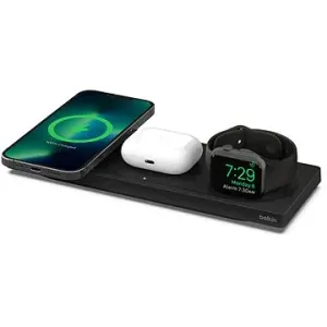 Belkin BOOST CHARGE PRO MagSafe 3in1 Wireless Charging Pad für iPhone/Apple Watch/AirPods, Schwarz