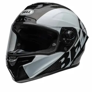 Bell Race Star DLX Flex Offset Gloss Black White Full Face Helmet Größe S