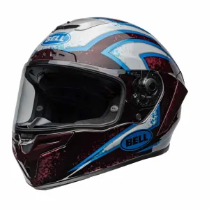 Bell Race Star DLX Flex Xenon Gloss Red Silver Full Face Helmet Größe M