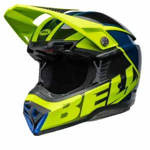 Bell Moto-10 Spherical Sliced Matte Gloss Retina Blue Offroad Helmet Größe XL