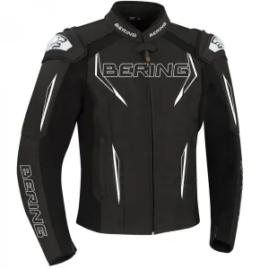 Bering Sprint-R Schwarz Weiß Grau Leather CE Jacke Größe M