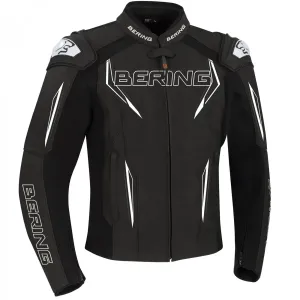 Bering Sprint-R Schwarz Weiß Grau Leather CE Jacke Größe S