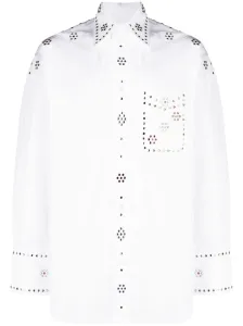 BLUEMARBLE - Rhinestone Embellishment Cotton Shirt