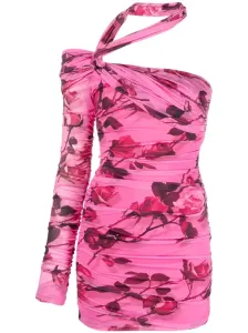 BLUMARINE - Rose Print One-shoulder Mini Dress #1531565