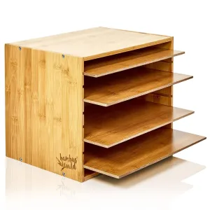 Blumfeldt Ablagebox Briefbox Organizer 5 Fächer Maße: 30,5x24x22,5 cm Bambus