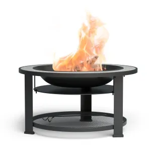 Blumfeldt Merano Circolo 3-in-1-Feuerschale mit Grillfunktion als Tisch nutzbar 87 cm Durchmesser